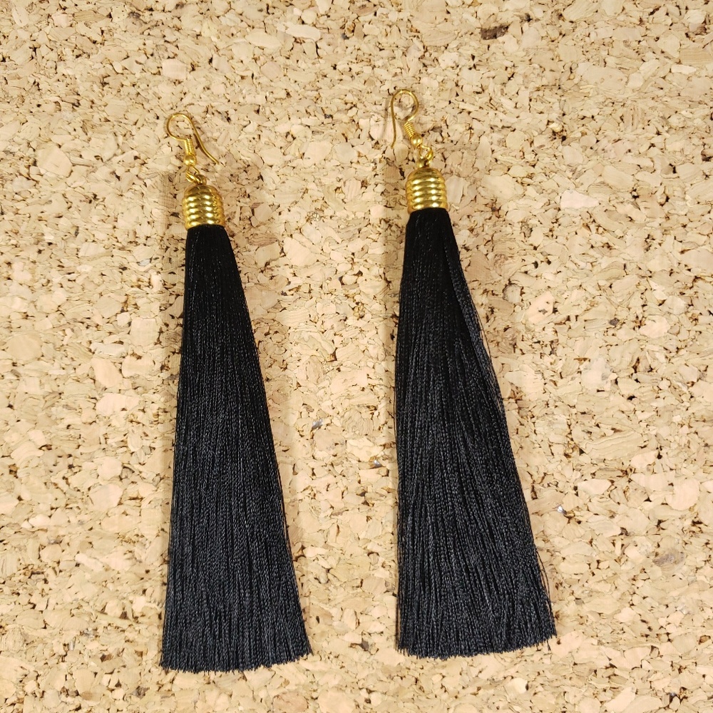 Long Tassel Drop Earrings